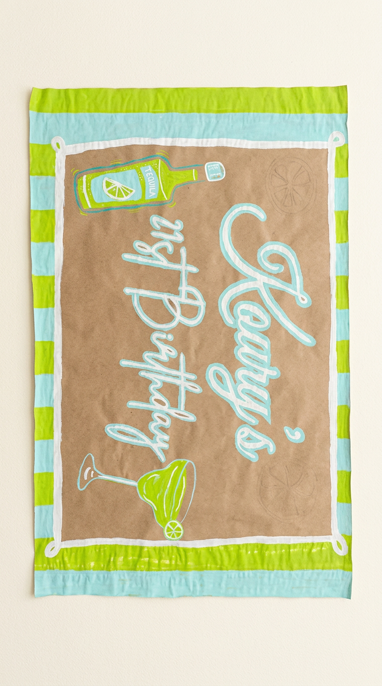 21st Birthdays hand-painted banner