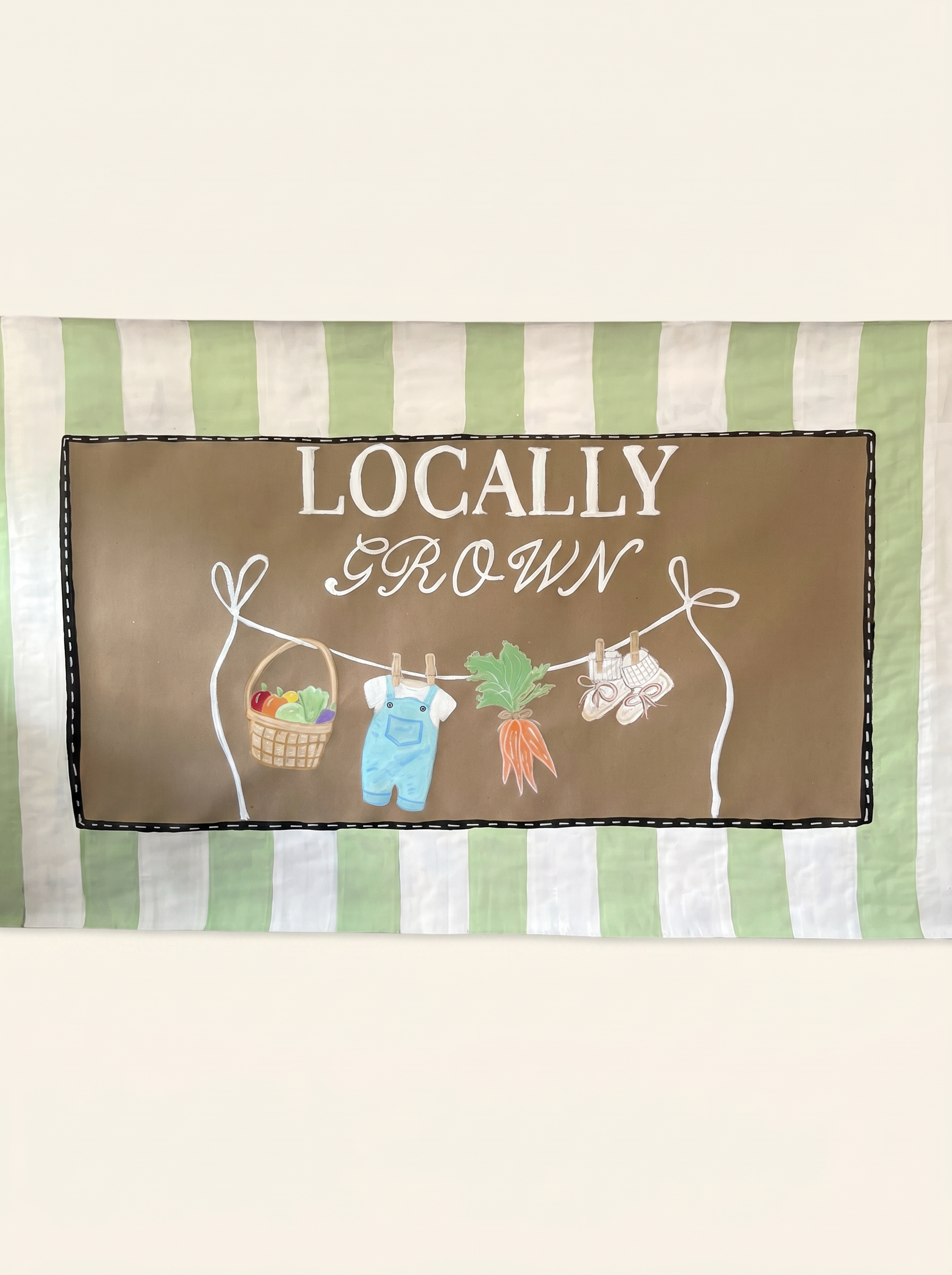 Baby Showers hand-painted banner