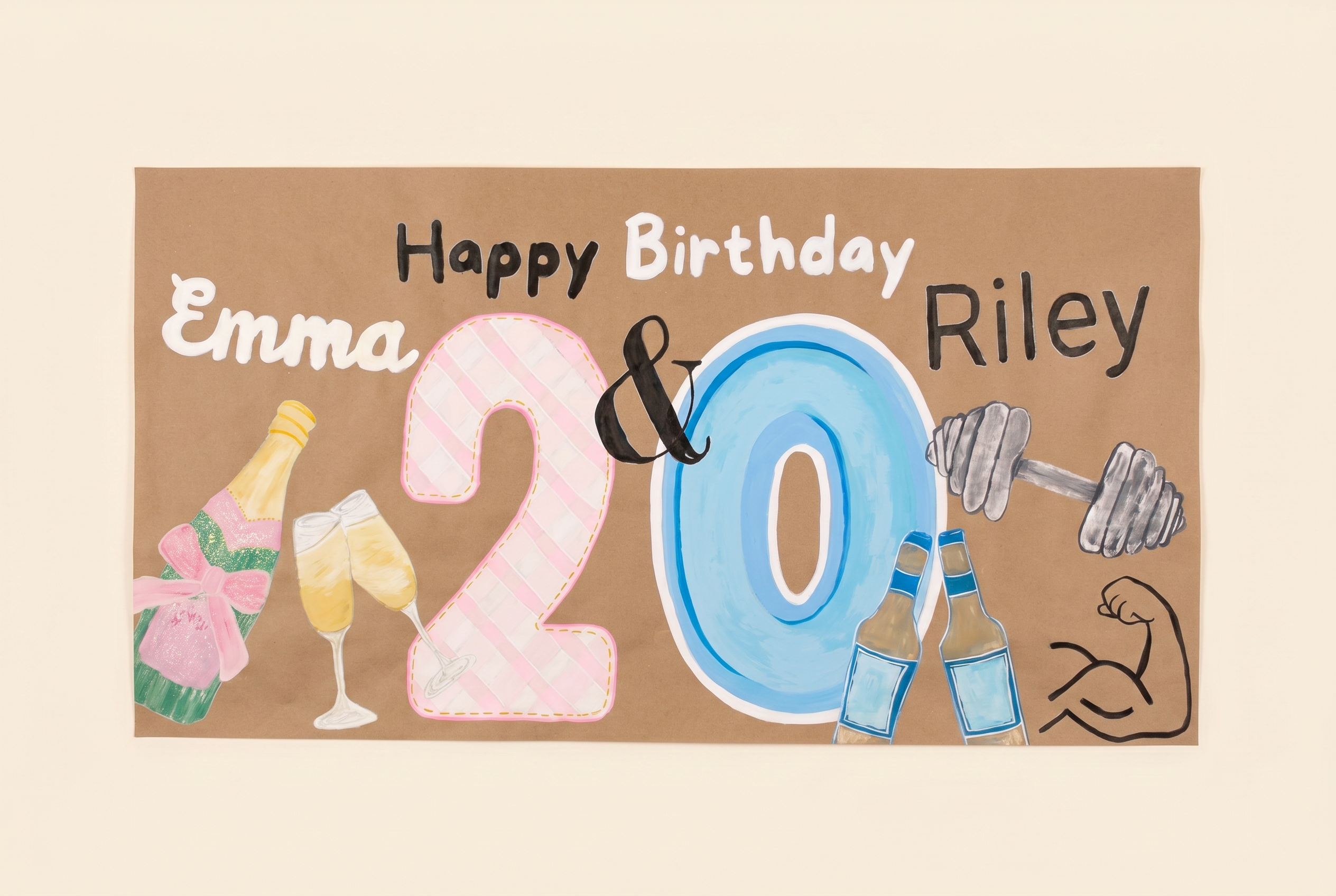 Milestone Birthdays hand-painted banner